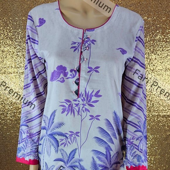 Asim Jofa 3PC Printed Lawn Cambric Cotton Shalwar Kameez Pakistani/Indian S/35 - Picture 5 of 11